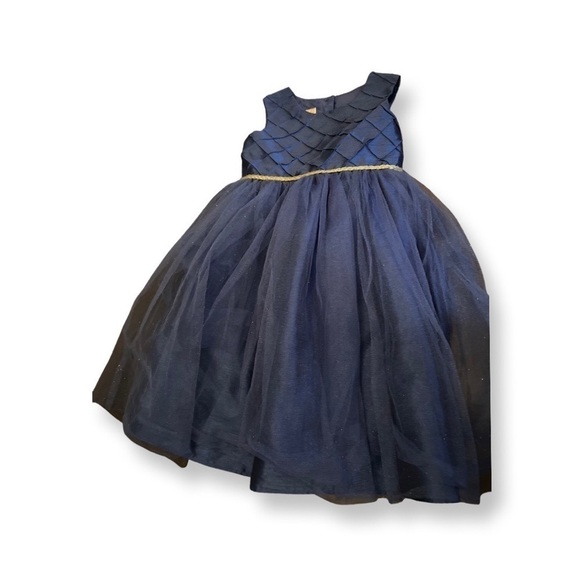 Marmellata dress blue girls size 5 sparkly shiffon like 100% polyester with bow - Picture 9 of 10